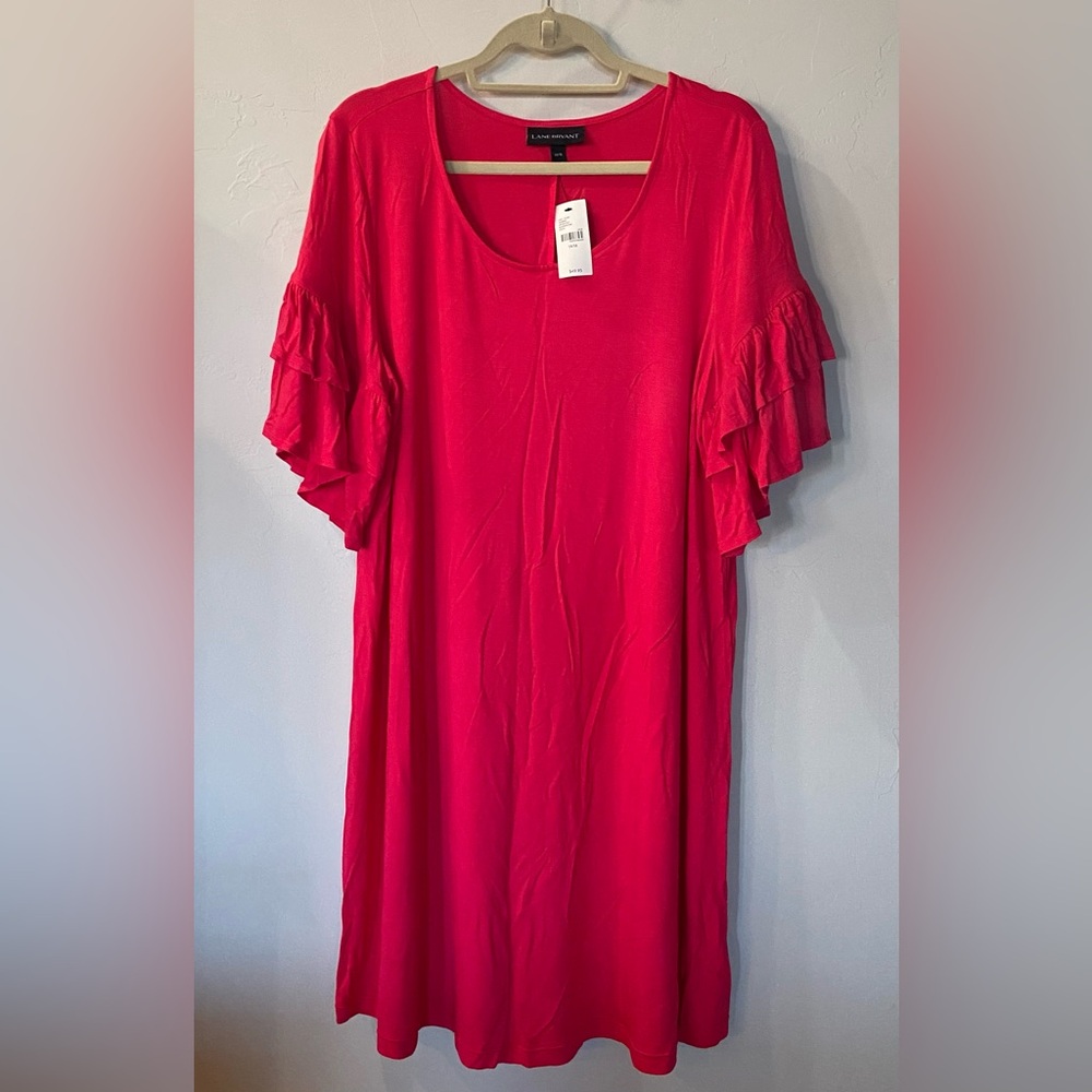 NWT Lane Bryant Ruffle Sleeve Swing Dress Size 14-16